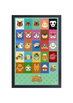 Affiche Encadrée Animal Crossing New Horizons Par Pyramid - Character Icons (46 x 31CM)